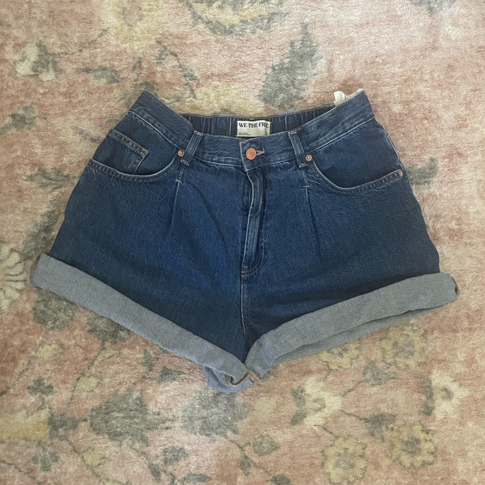 Free People Danni Denim high rise shorts